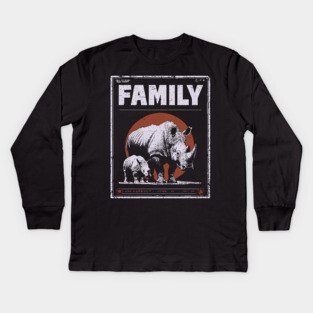 Rhino Family – Tough Skin, Tender Love Kids Long Sleeve T-Shirt