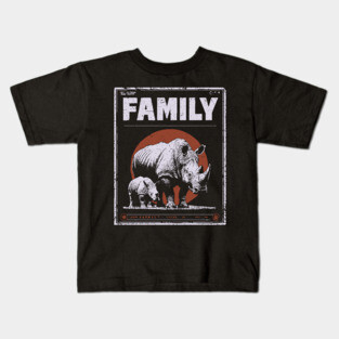 Rhino Family – Tough Skin, Tender Love Kids T-Shirt