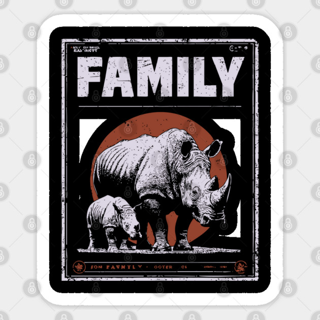 Rhino Family – Tough Skin, Tender Love Sticker by TuncGK
