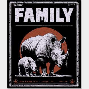 Rhino Family – Tough Skin, Tender Love Posters and Art