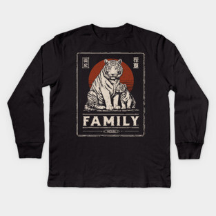 Tiger Family – Stripes of Strength, Paws of Love Kids Long Sleeve T-Shirt