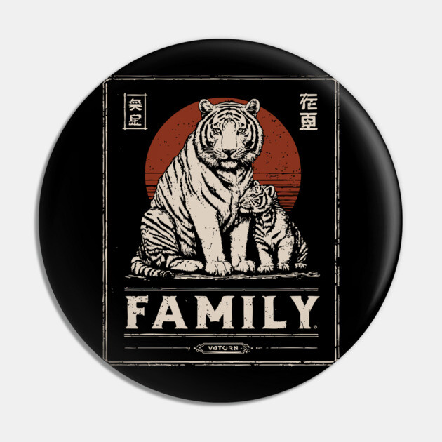 Tiger Family – Stripes of Strength, Paws of Love Pin by TuncGK