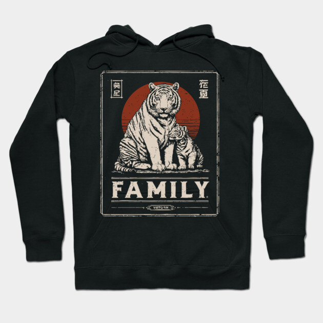 Tiger Family – Stripes of Strength, Paws of Love Hoodie by TuncGK