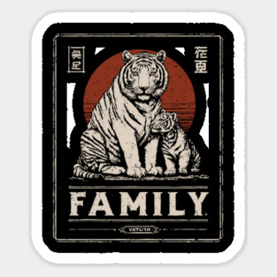 Tiger Family – Stripes of Strength, Paws of Love Sticker