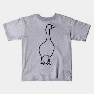 Minimal Silly Goose Line Art Kids T-Shirt