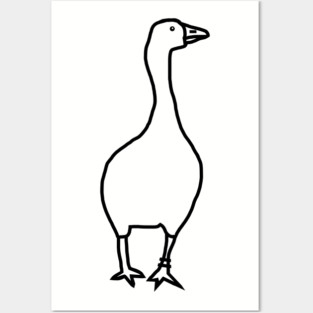 Minimal Silly Goose Line Art Posters and Art