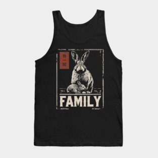 Cute Rabbit Family - Cottagecore Ukiyo-e Style Tank Top