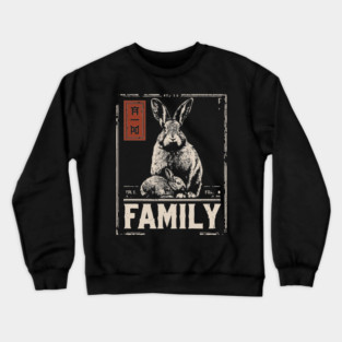 Cute Rabbit Family - Cottagecore Ukiyo-e Style Crewneck Sweatshirt