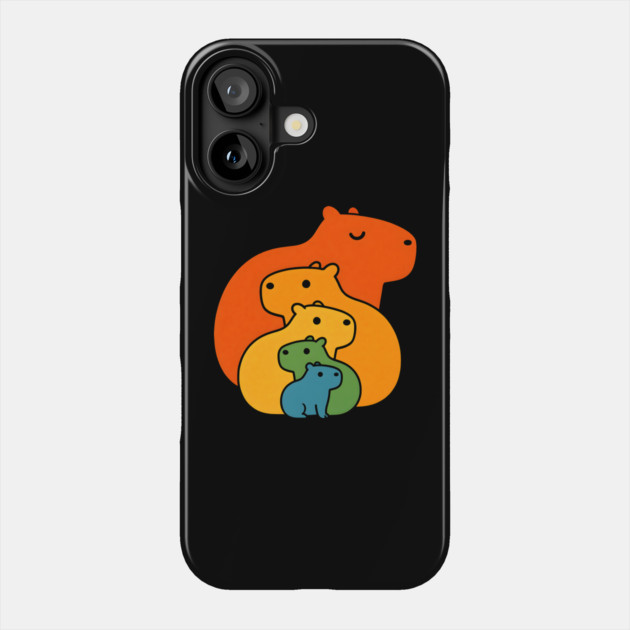 Rainbow capybaras Phone Case by SKIBITEES 