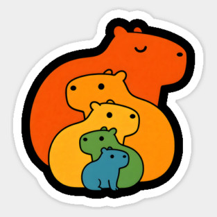 Rainbow capybaras Sticker