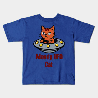 Moody UFO Cat Kids T-Shirt