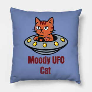 Moody UFO Cat Pillow
