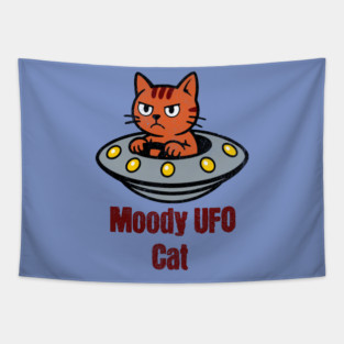 Moody UFO Cat Tapestry