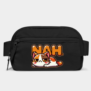 Funny Grouchy Cat Saying Nah Bag