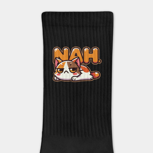 Funny Grouchy Cat Saying Nah by creative