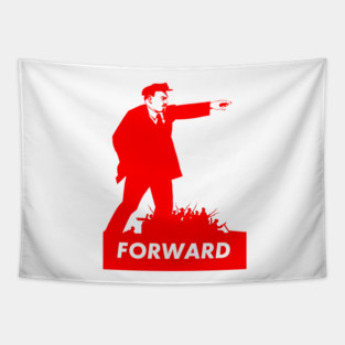 "Forward" Lenin Illustration Tapestry