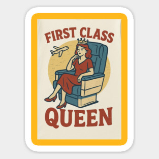Retro FirstClassQueen Sticker