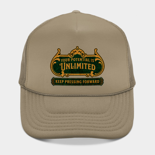 Unlimited Potential – Vintage Inspirational Typography Design by The Punny Grocer