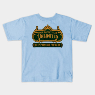 Unlimited Potential – Vintage Inspirational Typography Design Kids T-Shirt