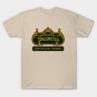 Unlimited Potential – Vintage Inspirational Typography Design T-Shirt