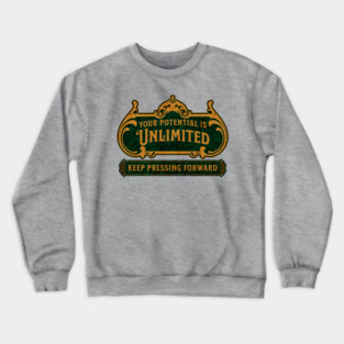 Unlimited Potential – Vintage Inspirational Typography Design Crewneck Sweatshirt