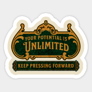 Unlimited Potential – Vintage Inspirational Typography Design Magnet