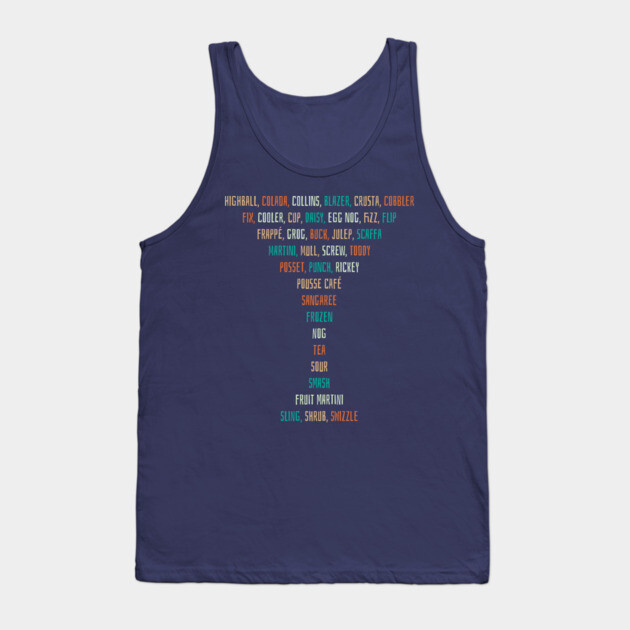 Cocktail Types as a Martini glass Tank Top by Dr. Cork