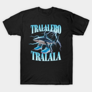 Tralalero Tralala Shark in Sneakers Funny Italian Brainrot Meme Boys Kids T-Shirt