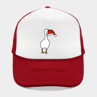 Christmas Humor Silly Goose Steals Santa Hat Hat