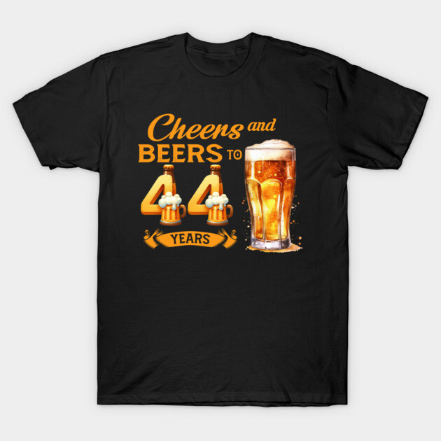 Cheers And Beers To 44 Years 44th Funny Birthday Party Gifts
