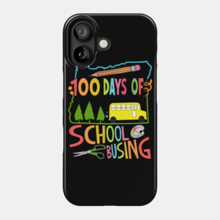 100 days of school busing 100th day of school gift for kids and teachers Phone Case