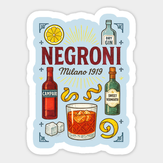 Negroni cocktail Sticker by Dr. Cork