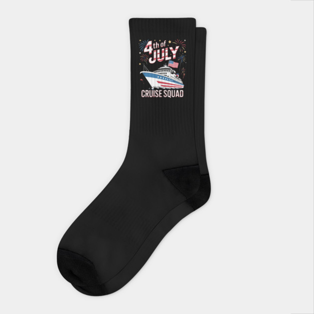 4th Of July Cruise Squad Socks by Creatifly Graphic Tees