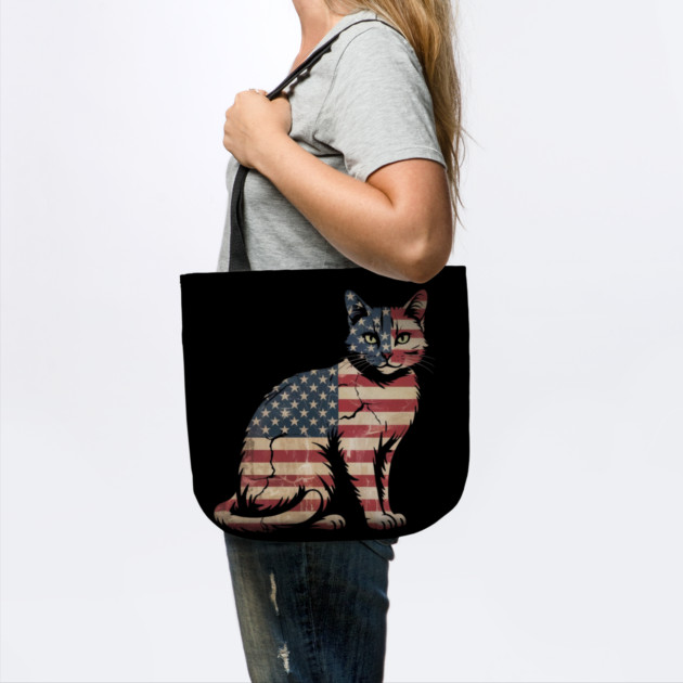 Patriotic Cat 4th of July American Flag by Creatifly Graphic Tees