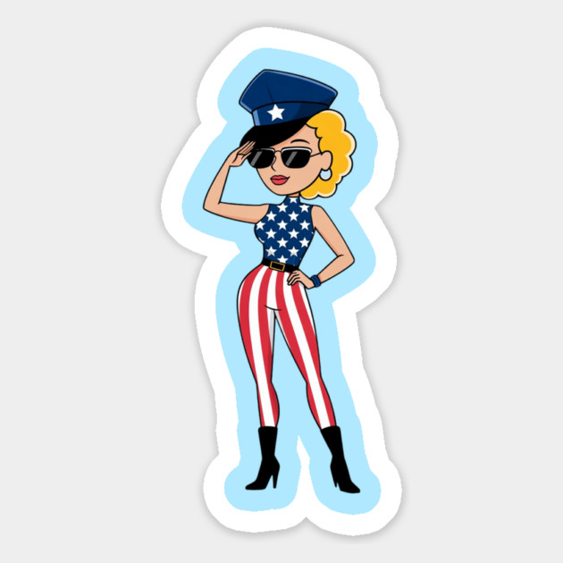 4th Of July Pin Up Girl Magnet by Creatifly Graphic Tees