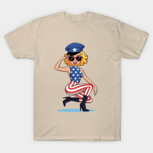 4th Of July Pin Up Girl T-Shirt