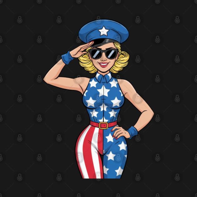 4th Of July Pin Up Girl by Creatifly Graphic Tees