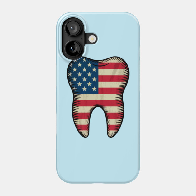 Happy 4th Of July American Dental Squad Funny Dental Assistant Phone Case by Creatifly Graphic Tees