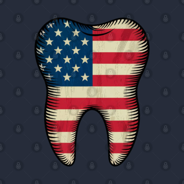 Happy 4th Of July American Dental Squad Funny Dental Assistant by Creatifly Graphic Tees