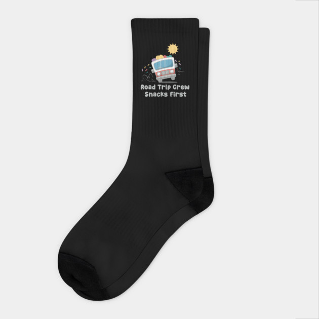Road Trip Crew Snacks First Socks by DIGITAL MERCH CREATIONS