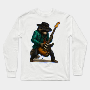 The Raccoon Blues, electric guitar playing racoon Long Sleeve T-Shirt