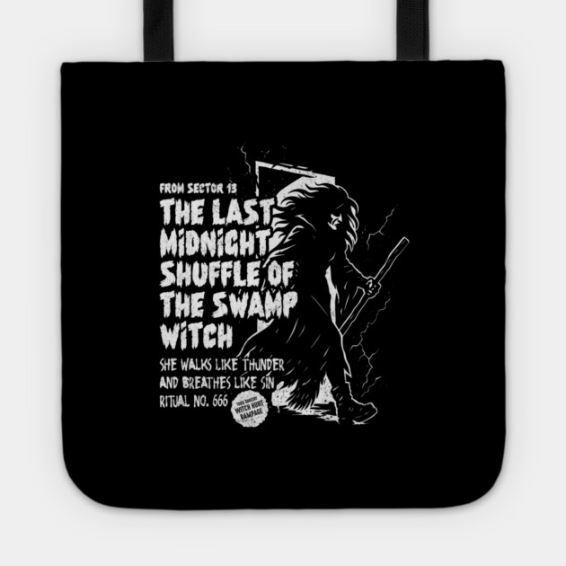 THE LAST MIDNIGHT SHUFFLE OF THE SWAMP WITCH Tote by artslaves