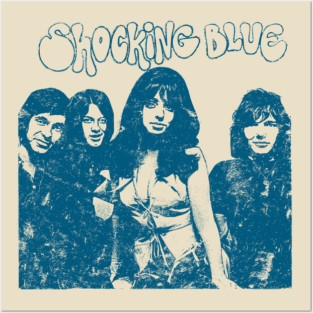 Vintage Distressed Shocking Blue Posters and Art