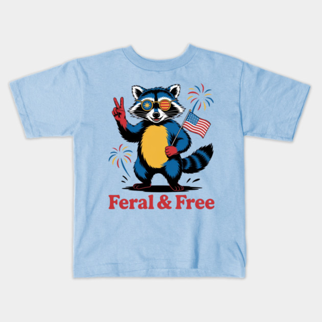 Feral But Free, Feral And Free, Feral & Free Kids T-Shirt by Creatifly Graphic Tees