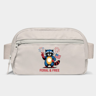 Feral & Free Funny Patriotic Racoon Feral And Free 4th Of July Bag