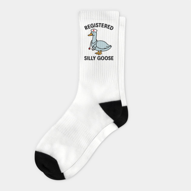 Registered Silly Goose Funny Nurse Medical Humor Socks by Anticorporati