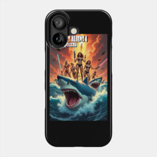 Shark vs Aliens 4: Bikini Queens – Retro Sci Fi  B Movie Art Phone Case