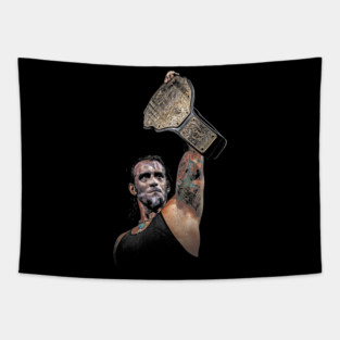 CM Punk World Heavyweight Champion Vintage Tapestry