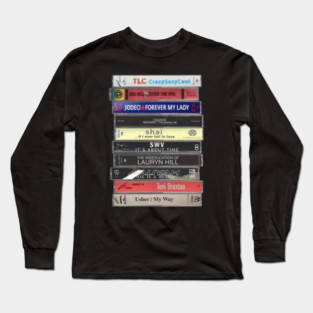 90s R&B Cassette Stack – A Tribute to Soulful Classics Long Sleeve T-Shirt