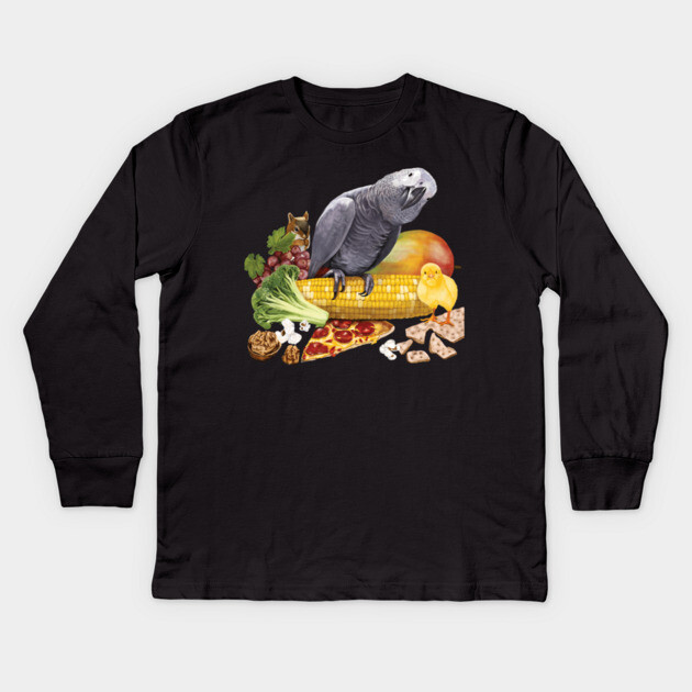 Einstein's Favorite Things Kids Long Sleeve T-Shirt by Einstein Parrot